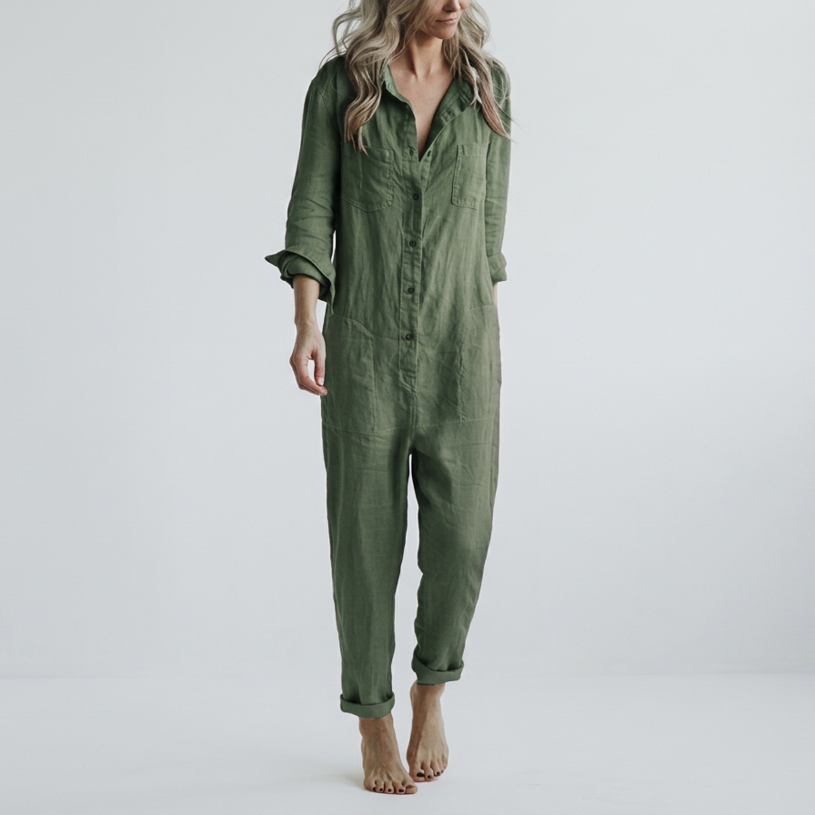 Utility Straight Leg Jumpsuit - model
